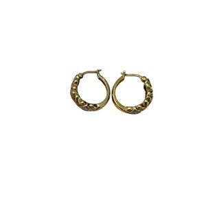 Intricate Gold and Silver Hoop Earrings